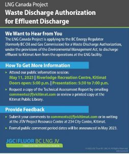 Public Information Session - Waste Discharge Authorization for Effluent Discharge - JGC