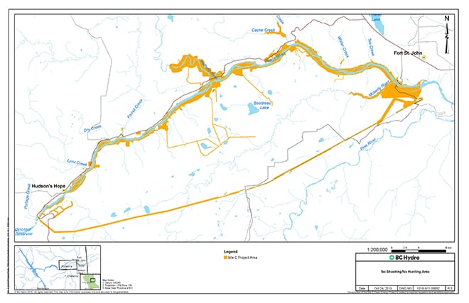 Public advisory: Do not hunt or discharge firearms in Site C project areas