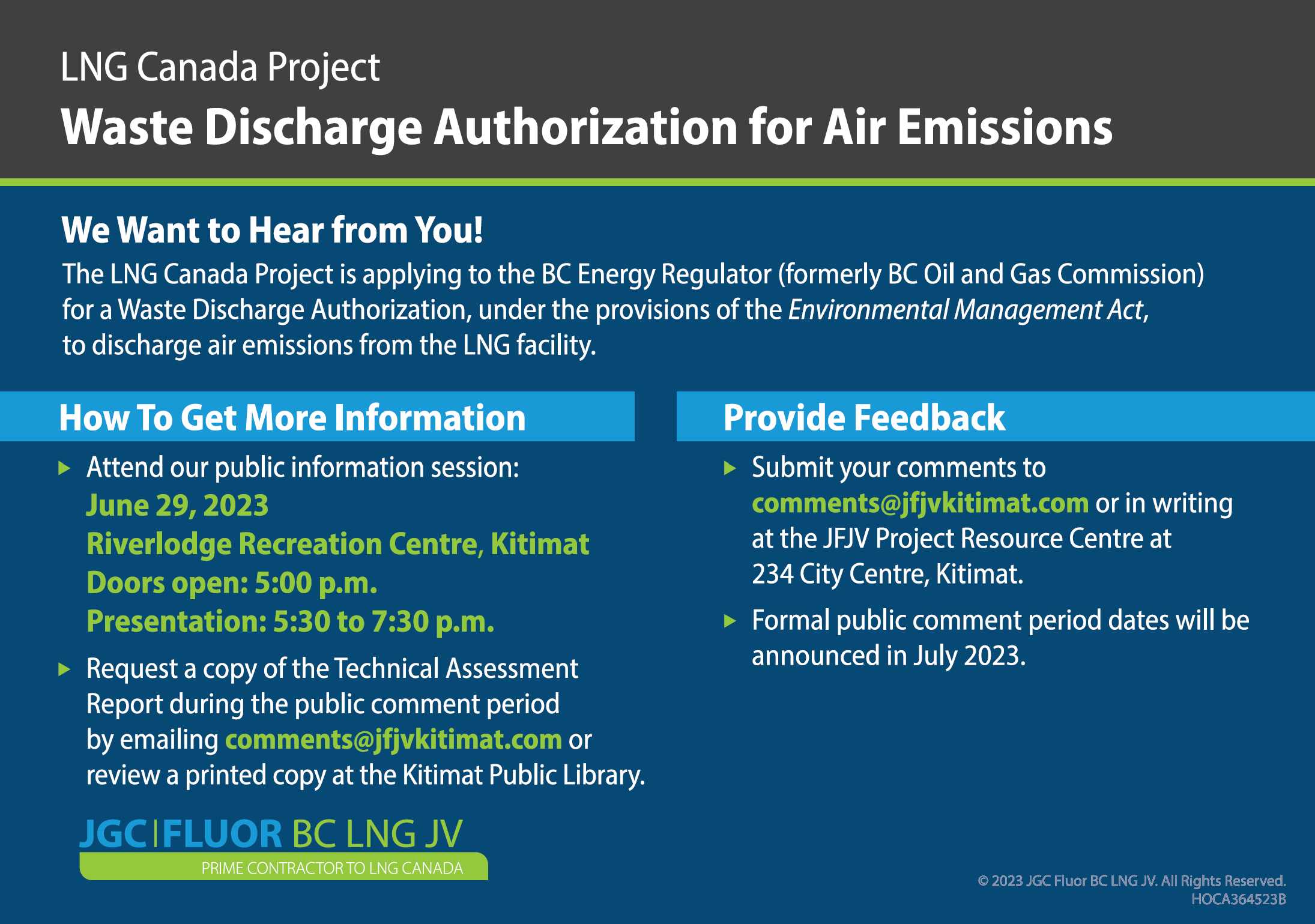 Public Information Session – Waste Discharge Authorization for Air ...