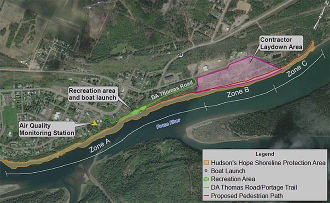 Public advisory: Construction begins on 2.6 km of shoreline protection in Hudson's Hope