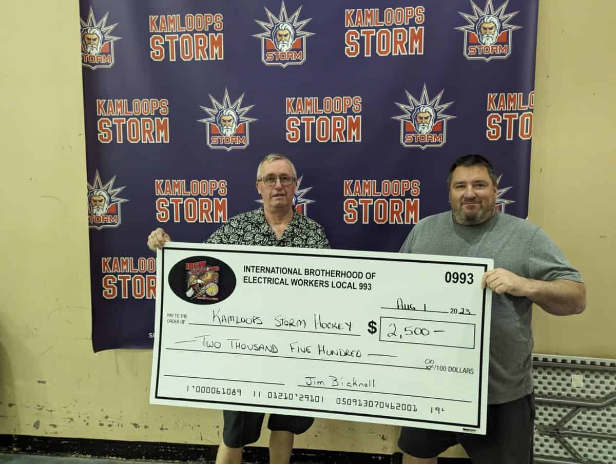 IBEW 993 Sponsoring the Kamloops Storm Hockey Shoot to Win Contest – Electrical Workers Local 993