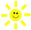 Icon of a sun with a smiling face