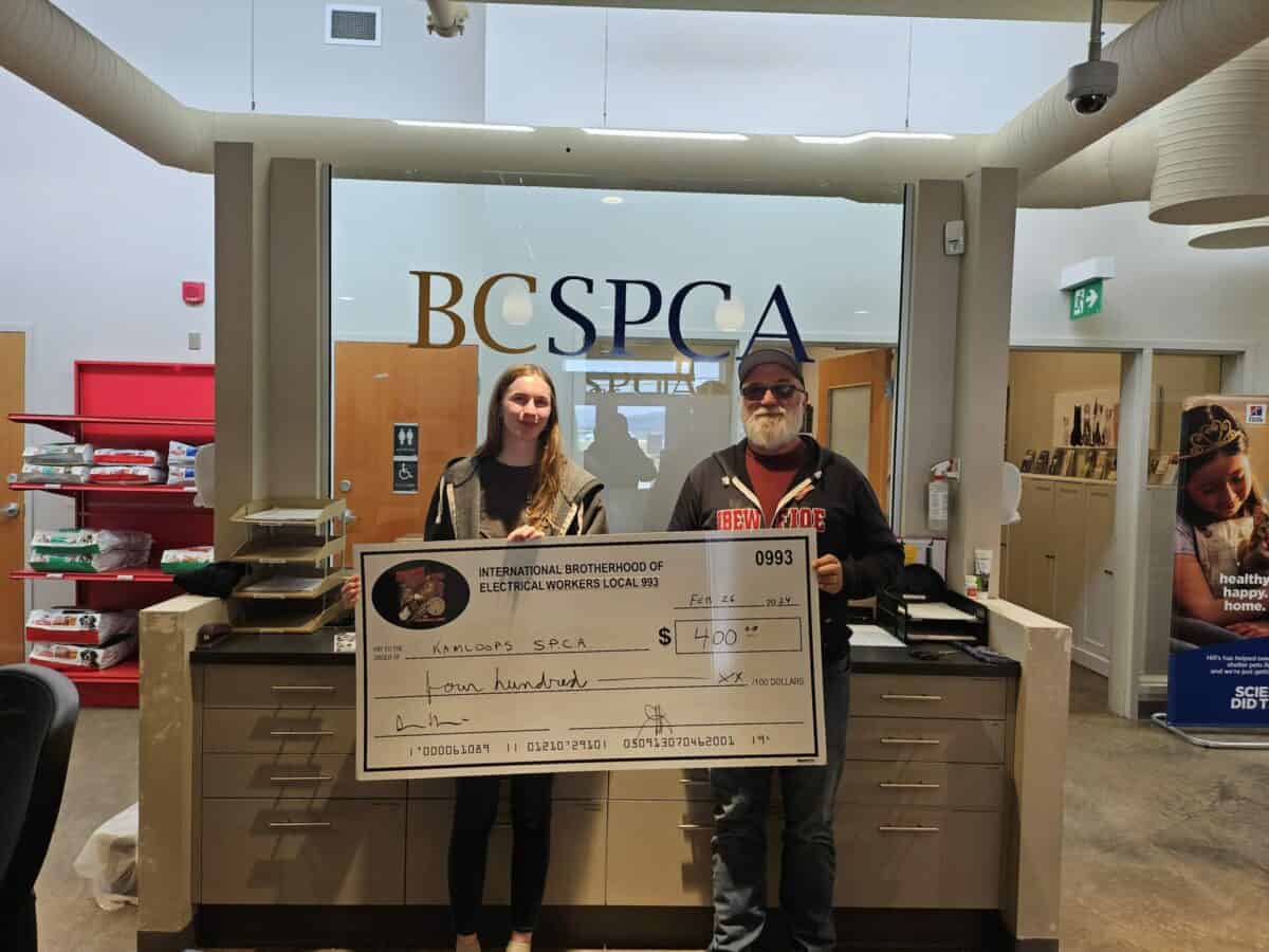 IBEW Donates to the BC SPCA – Electrical Workers Local 993