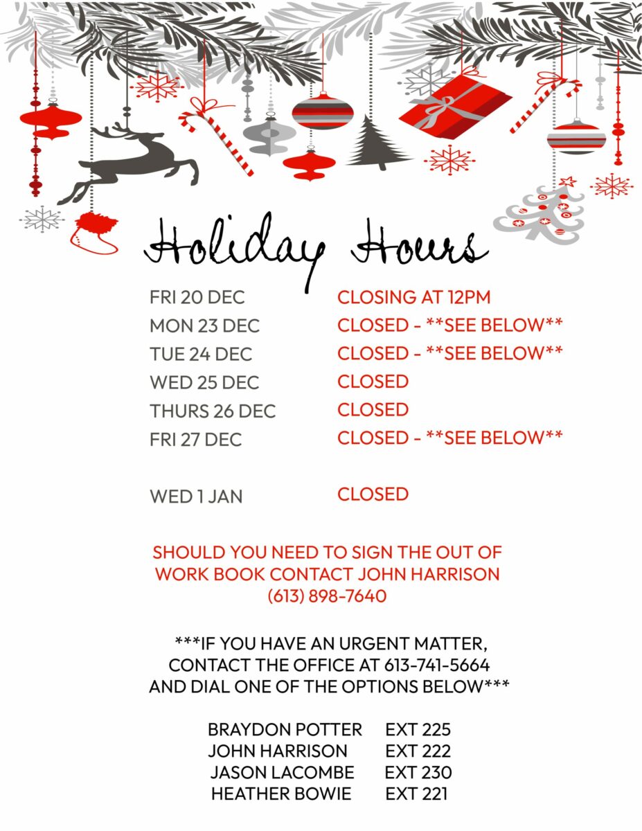 IBEW 586 Office Holiday Hours