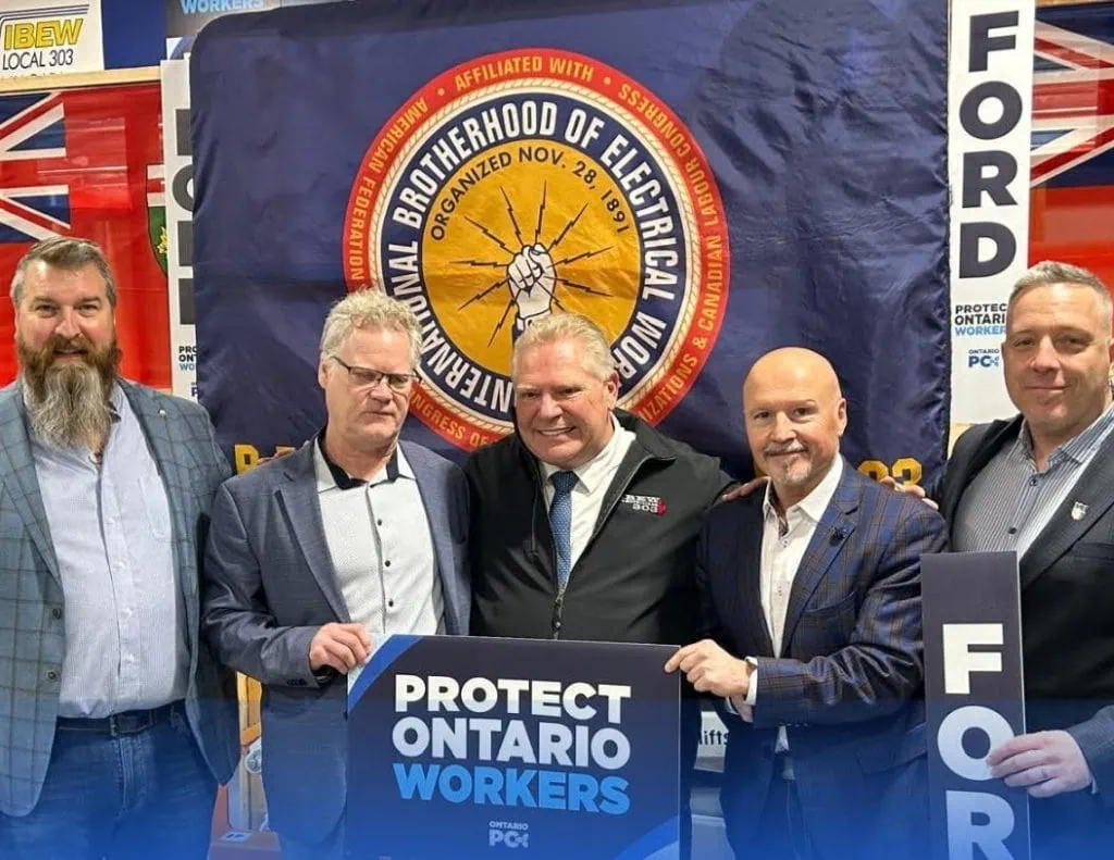 Elections News Flash - The IBEW CCO Endorses Premier Doug Ford · International Brotherhood of Electrical Workers