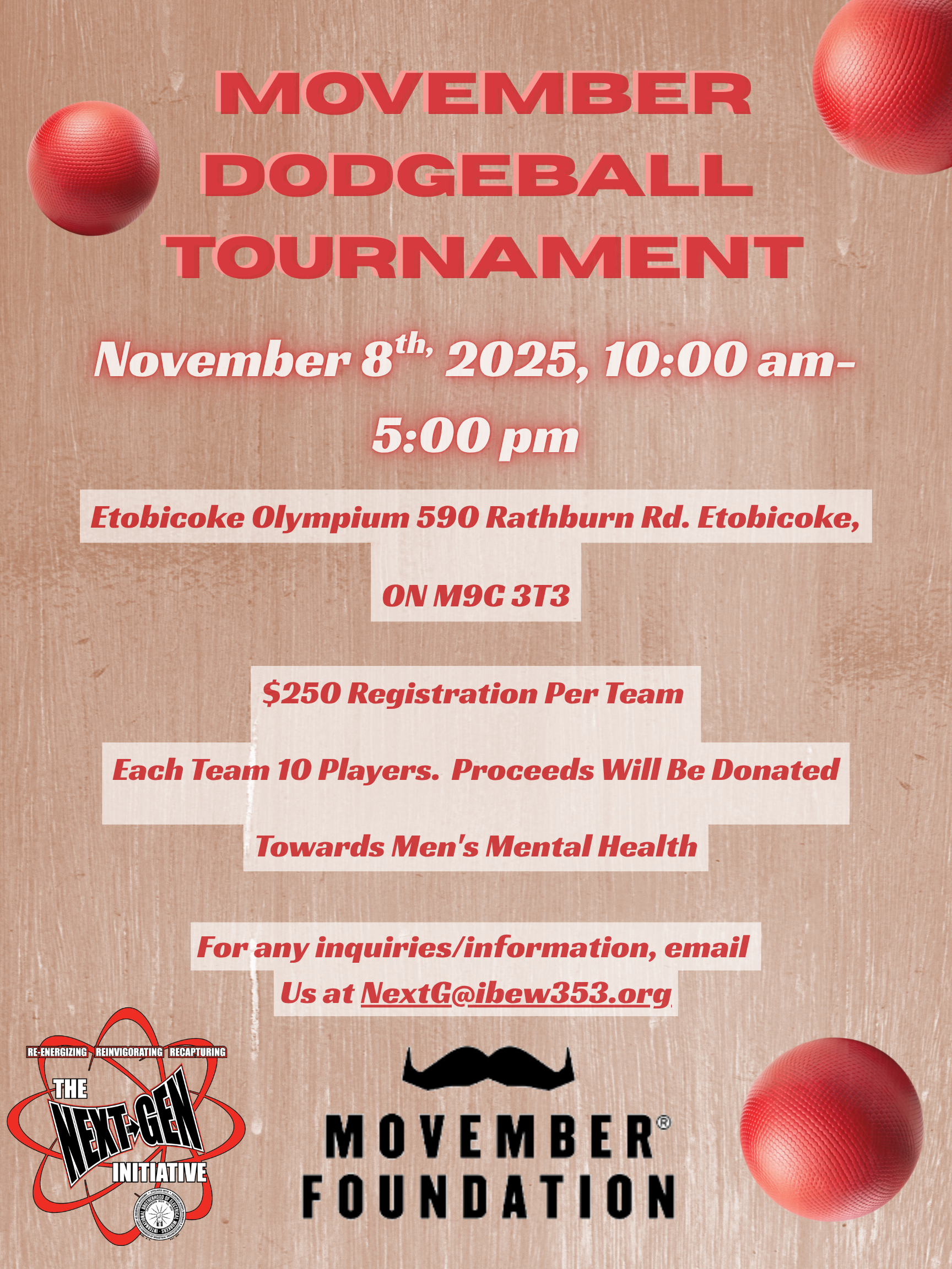 Movember Dodgeball Tournament November 8 2025