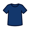 Image of a blue shirt with a white background