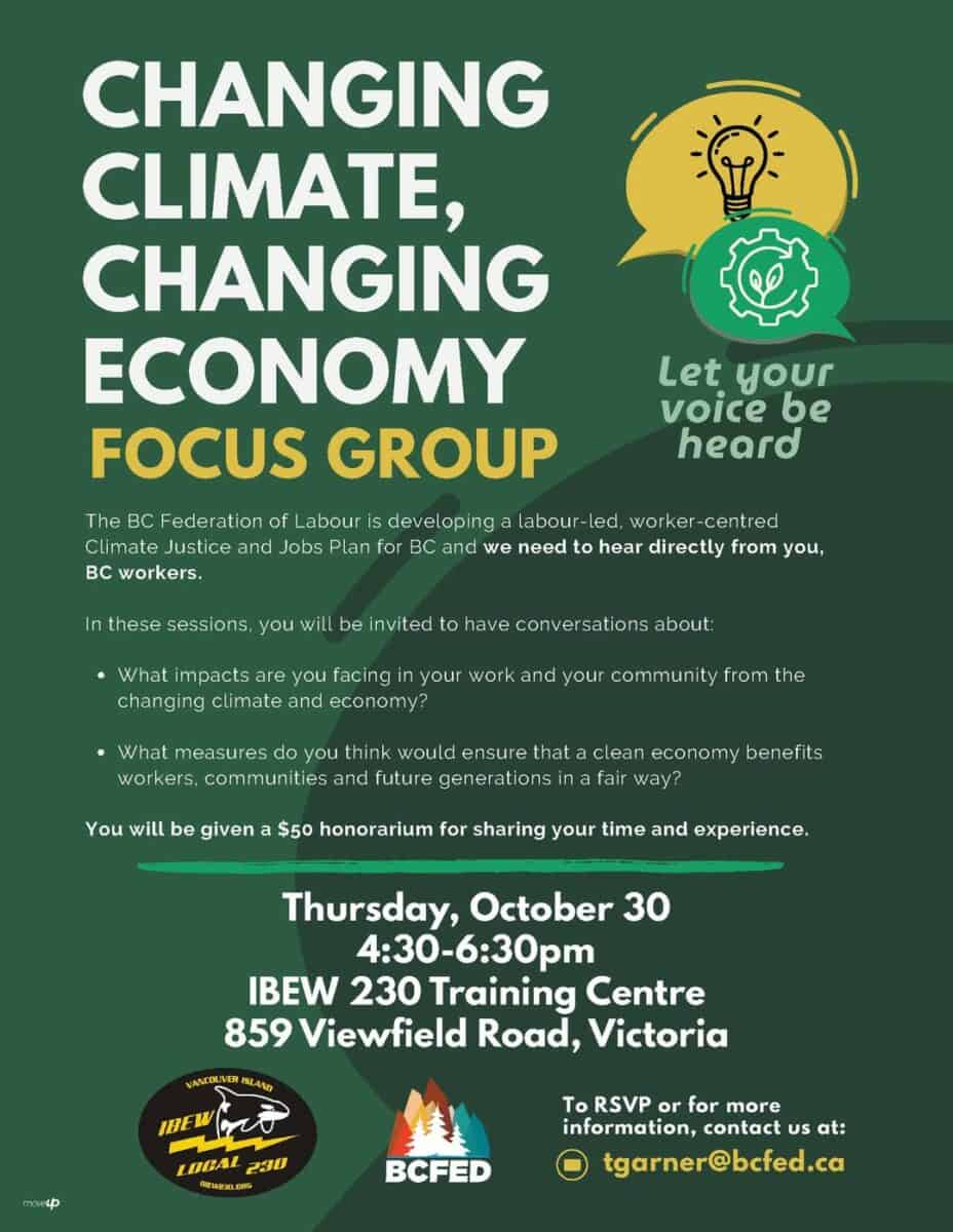 The BC Federation of Labour is looking to hear directly from you to help develop