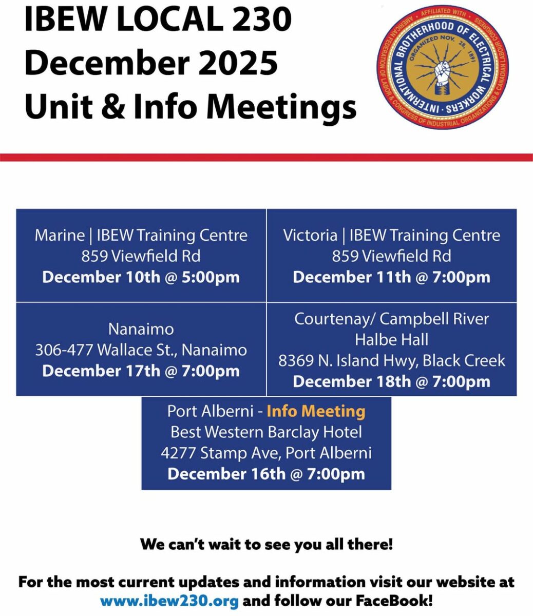 Wrap up the year with us at the December Unit Meetings! Sandwiches, snacks, and 