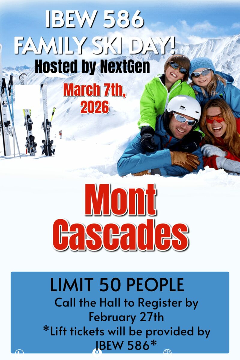 IBEW 586 Family Ski Day – March 7th, 2026