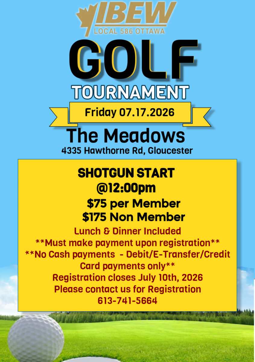 IBEW 586 Golf Tournament - July 17th, 2026